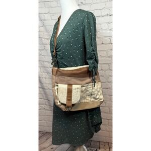 Myra Crossbody Bag Aztec Print Hair On Hide Leather‎ Accent Pocket Purse